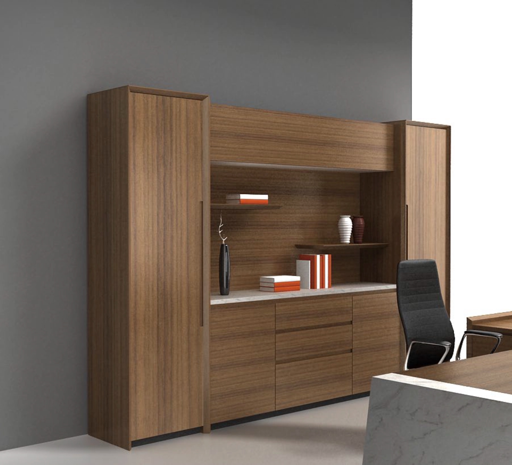 Graceful High Back Cabinet
